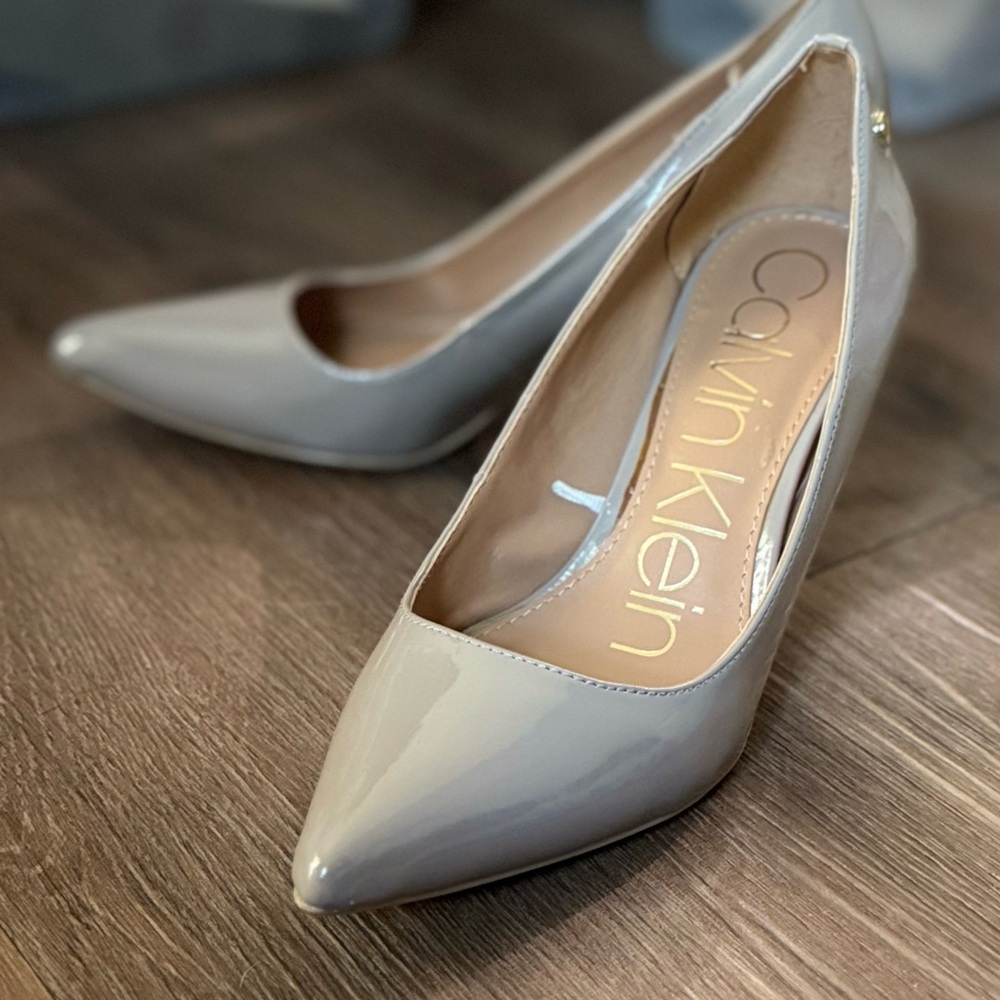 Calvin Klein Women's Beige Patent Heels